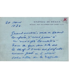 MAETERLINCK Maurice, écrivain. Lettre Autographe (G 6175)