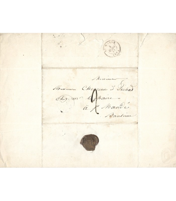 VIOLLET-LE-DUC Emmanuel Louis Nicolas, poète. Lettre autographe (G 3774)