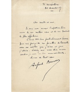 BRUNEAU Alfred, compositeur. Lettre Autographe (G 3114)