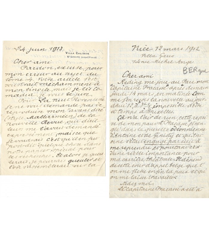 BERGERAT Emile, poète, dramaturge. 8 Lettres Autographes (E 10872)