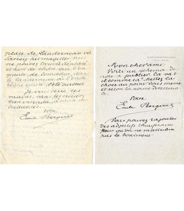BERGERAT Emile, poète, dramaturge. 8 Lettres Autographes (E 10872)