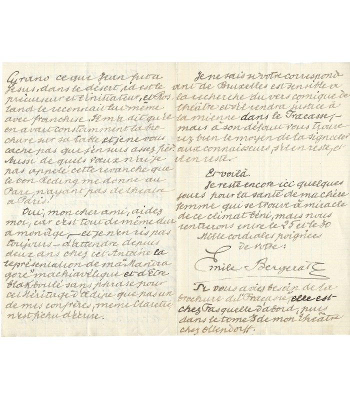 BERGERAT Emile, poète, dramaturge. 8 Lettres Autographes (E 10872)