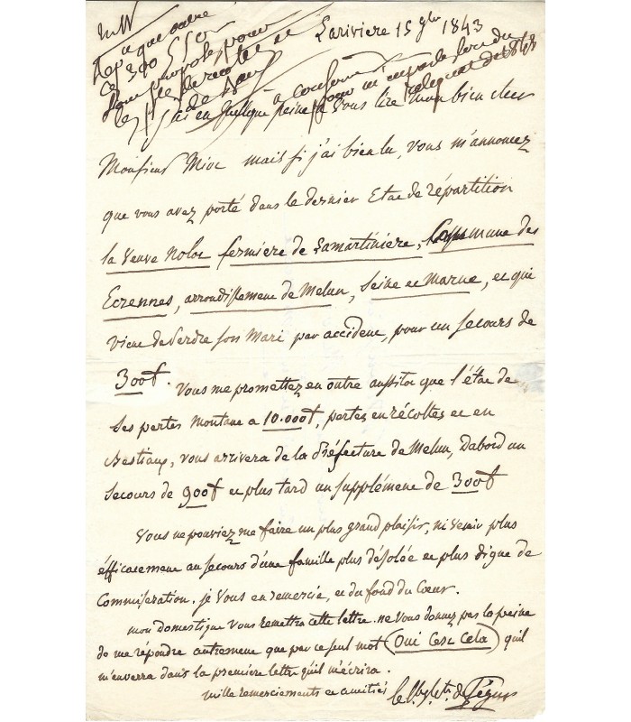SEGUR Philippe-Paul de, général et historien. 2 Lettres Autographes (E 10880)