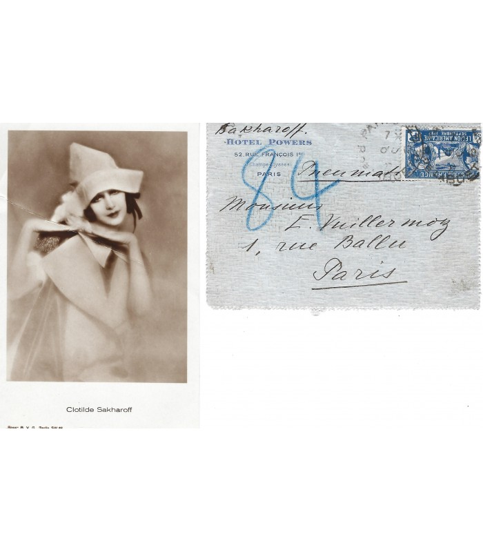 SAKHAROFF Clotilde, danseuse. 2 Cartes Autographes (G 993/994)