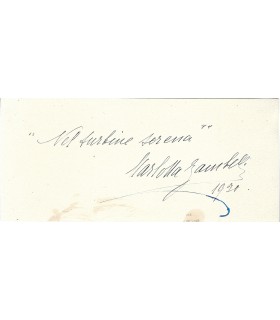 ZAMBELLI Carlotta, danseuse et pédagogue italienne. Pièce Autographe (G 2813)