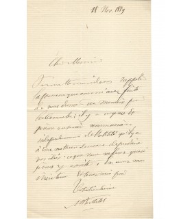 BERTHELOT Marcellin, chimiste, homme politique. Lettre Autographe (G 2542)