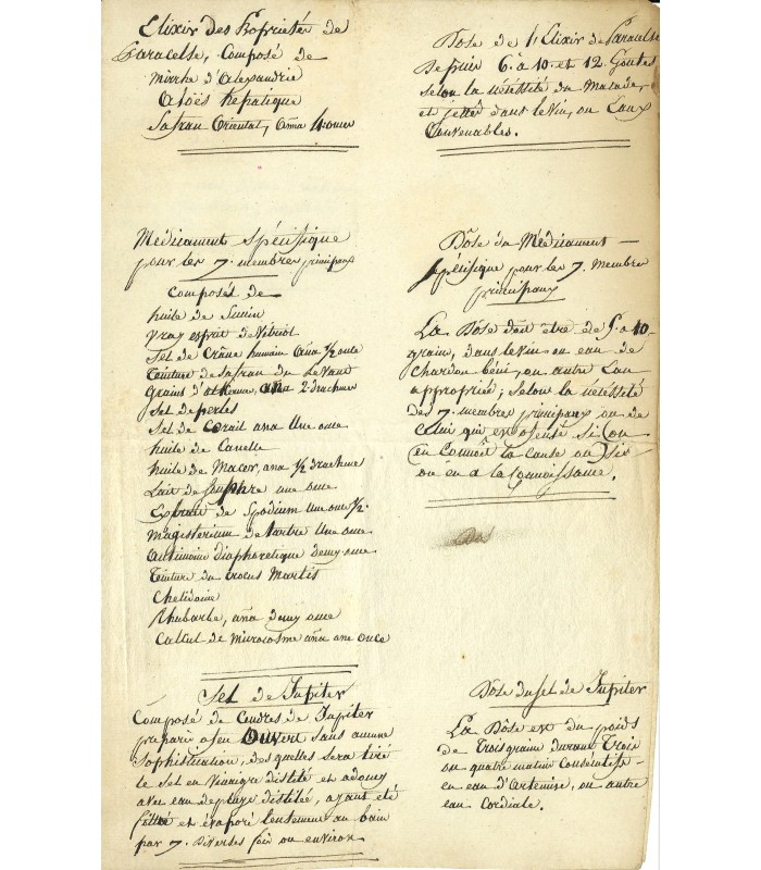 MEDECINE. MANUSCRIT AUTOGRAPHE (E 10884)