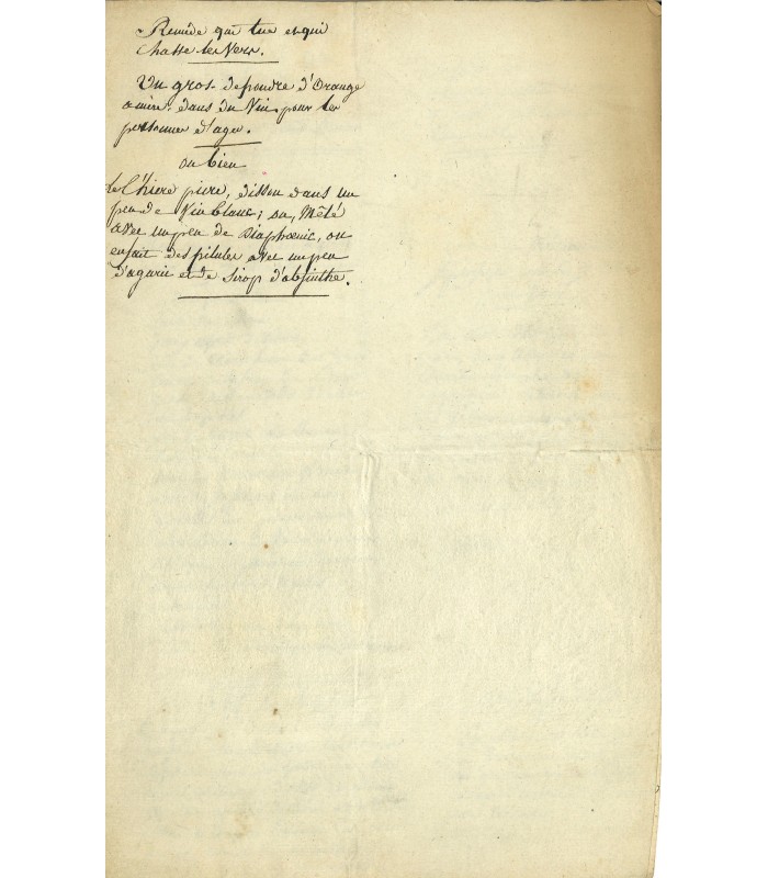 MEDECINE. MANUSCRIT AUTOGRAPHE (E 10884)