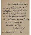 PUVIS DE CHAVANNES Pierre, peintre. Carte-lettre Autographe (E 10888)