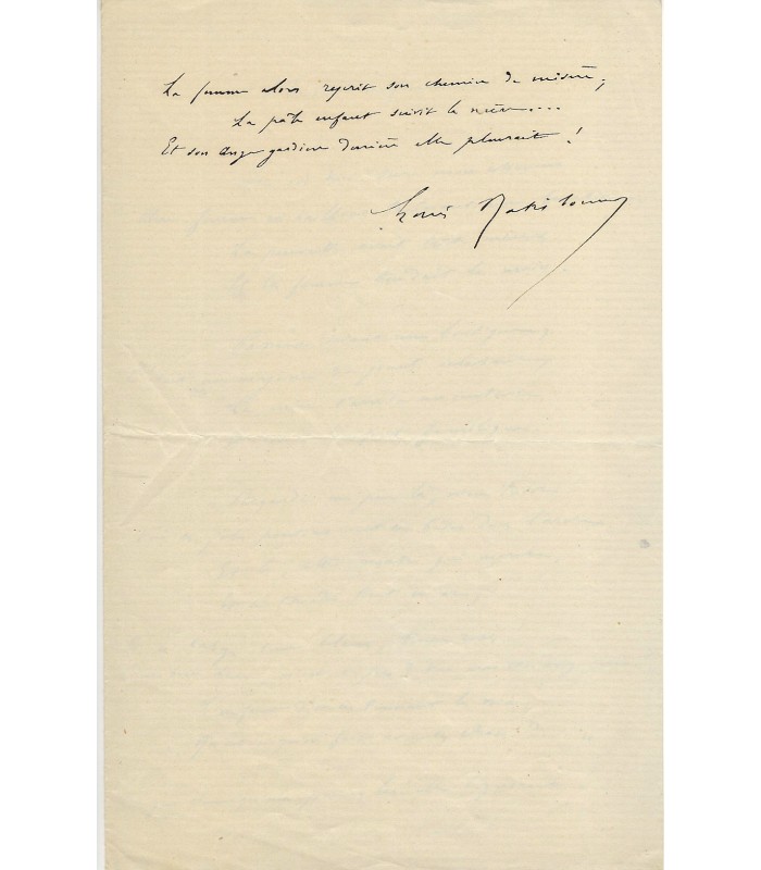 (LAMARTINE Alph. de). RATISBONNE Louis, écrivain. Lettre autographe (G 36)