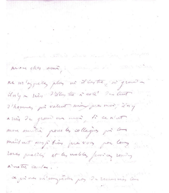 FAVRE Jules, avocat et homme politique. Lettre Autographe (G 1289)