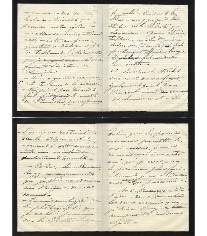 HENRY (Gustave), peintre, graveur et aquarelliste. Lettre Autographe (G 4618)