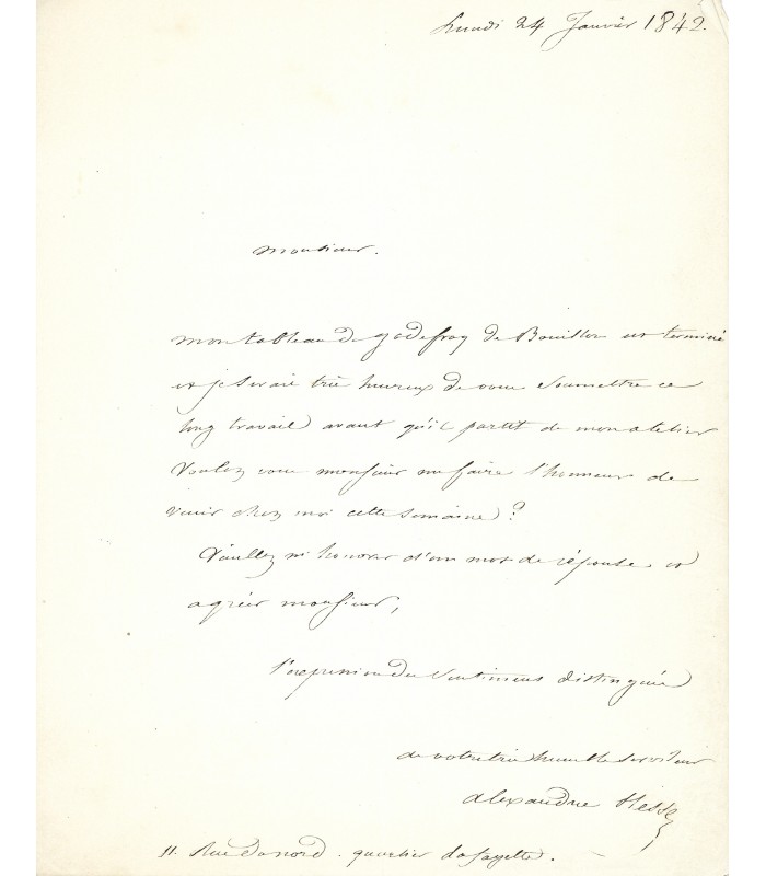 HESSE (Alexandre), peintre de l'école romantique. 3 lettres autographes (E 10107)