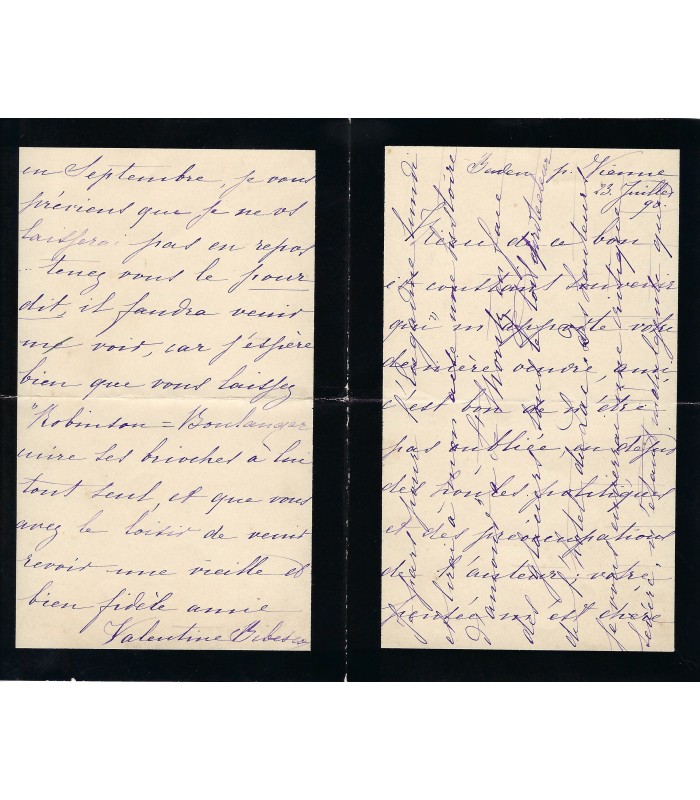 BIBESCO Valentine. Lettre Autographe (G 1325)