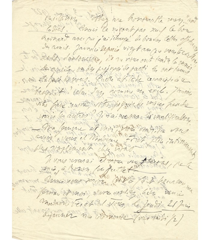 CE Camille, écrivain. Lettre Autographe (G 1011)