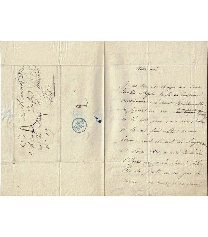 DELAVIGNE Casimir, poète, dramaturge. Lettre autographe (E 10394)