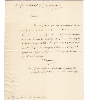 VOYER D'ARGENSON (Marc-René de), homme politique. Lettre autographe (G 2351)