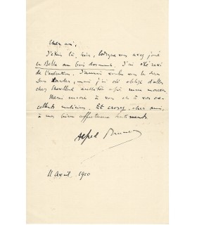 BRUNEAU Alfred, compositeur. Lettre Autographe (G 3434)