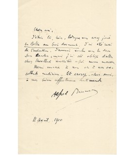 BRUNEAU Alfred, compositeur. Lettre Autographe (G 3434)