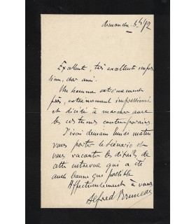BRUNEAU Alfred, compositeur. Lettre Autographe (G 3118)