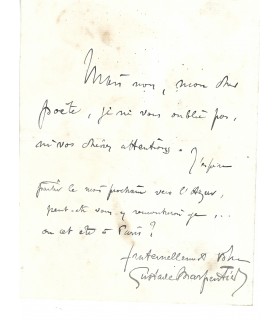 CHARPENTIER Gustave, compositeur. Lettre Autographe (G 2361)