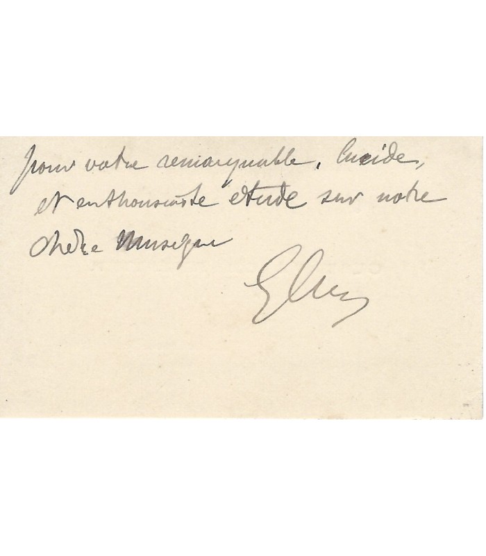 CHARPENTIER Gustave, compositeur. Lettre Autographe (G 2501)
