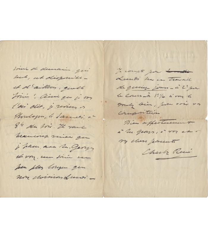 COLLIN Charles-René, organiste. 2 Lettres Autographes et Télégramme Signé + Pièce Autographe (G 4732/ 10619)