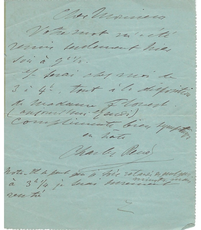 COLLIN Charles-René, organiste. 2 Lettres Autographes et Télégramme Signé + Pièce Autographe (G 4732/ 10619)