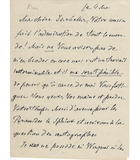 CUI César, compositeur russe. Lettre Autographe (G 3029)