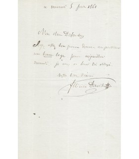 DAVID (Félicien), compositeur. 2 Billets Autographes (G 2726-972 )