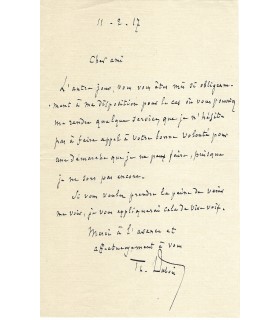 DUBOIS Théodore, compositeur. Carte Autographe (G 2562)