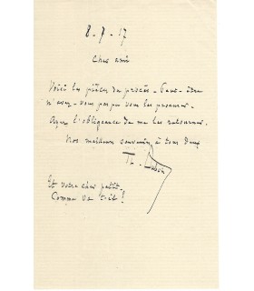 DUBOIS Théodore, compositeur. Lettre Autographe (G 2566)