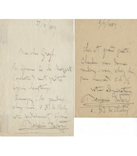 GODARD Benjamin, compositeur.  2 Lettres Autographes (E 10096)