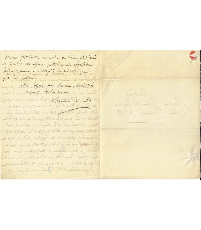 GOUNOD Charles, compositeur. Lettre Autographe (G 4835)