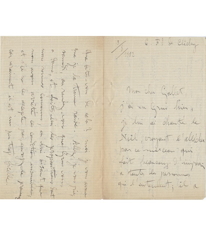 GODARD Benjamin, compositeur. Lettre Autographe (G 3130)