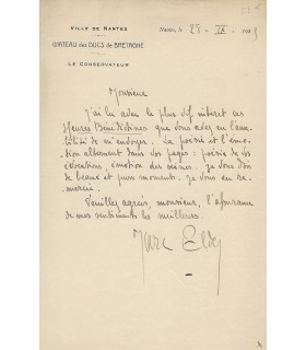 ELDER Marc, écrivain. Lettre Autographe (E 10893)