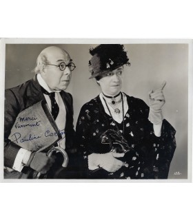 CARTON (Pauline), comédienne et chanteuse. Billet autographe et photo signés (G 2136)