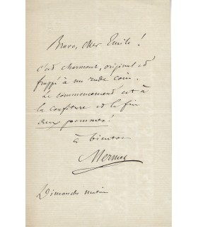 MERMET Auguste, compositeur. Lettre Autographe (G 1678)