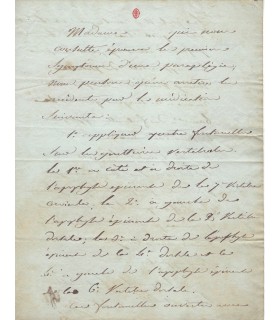 GENDRIN Auguste, médecin. Manuscrit Autographe (G 112)