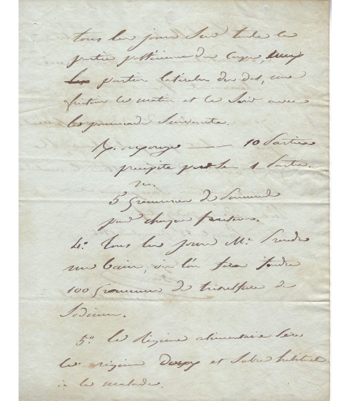 GENDRIN Auguste, médecin. Manuscrit Autographe (G 112)