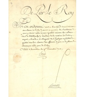 LOUIS XV. Pièce Signée Secrétaire (E 10892)