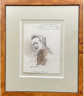 VILLA (Georges-Emile) - STRAUSS Richard, compositeur. Dessin original Signé. (G 6131)