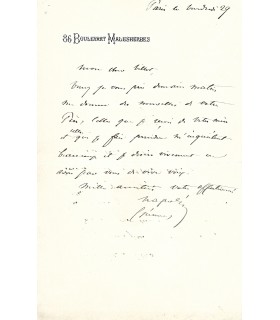 BONAPARTE (Napoléon-Jérôme), le Prince Napoléon. 2 Lettres autographes (E 10899)