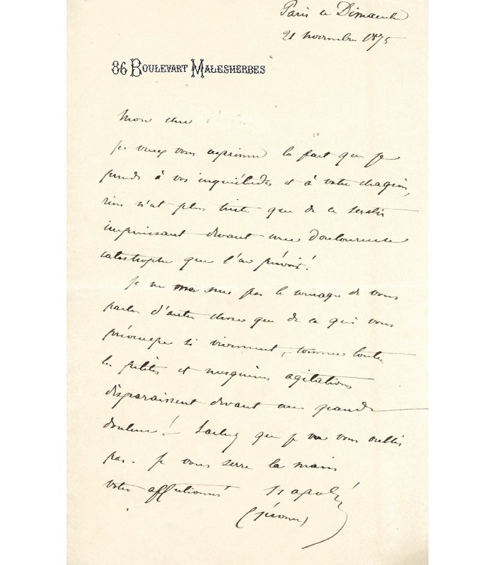 BONAPARTE (Napoléon-Jérôme), le Prince Napoléon. 2 Lettres autographes (E 10899)