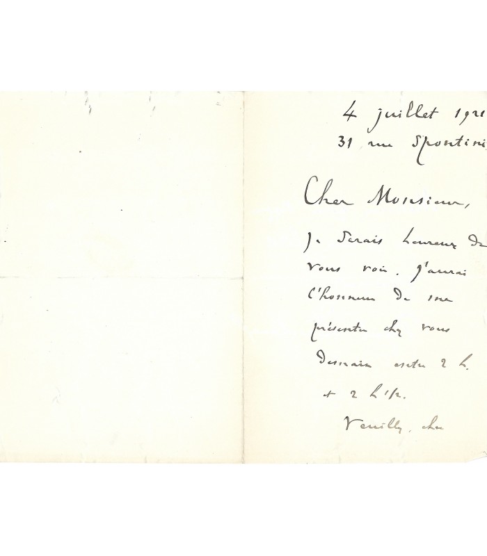 DESCHANEL (Paul), homme politique, Président de la République. Lettre et billet autographes (G 1194)
