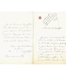 HEBERT (Ernest), peintre, grand prix de Rome en 1839. Lettre autographe (G 2753)