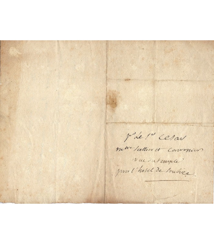 XIMENES (Augustin, marquis de). Littérateur, secrétaire de Voltaire. Lettre autographe (G 1711)