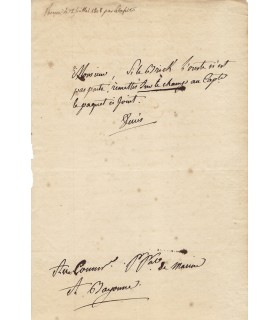 DECRES Denis, officier de marine, homme politique. Lettre Autographe (E 10922)