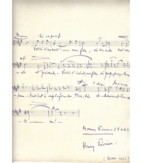 FEVRIER Henry, compositeur. Manuscrit Autographe ( G 2790)