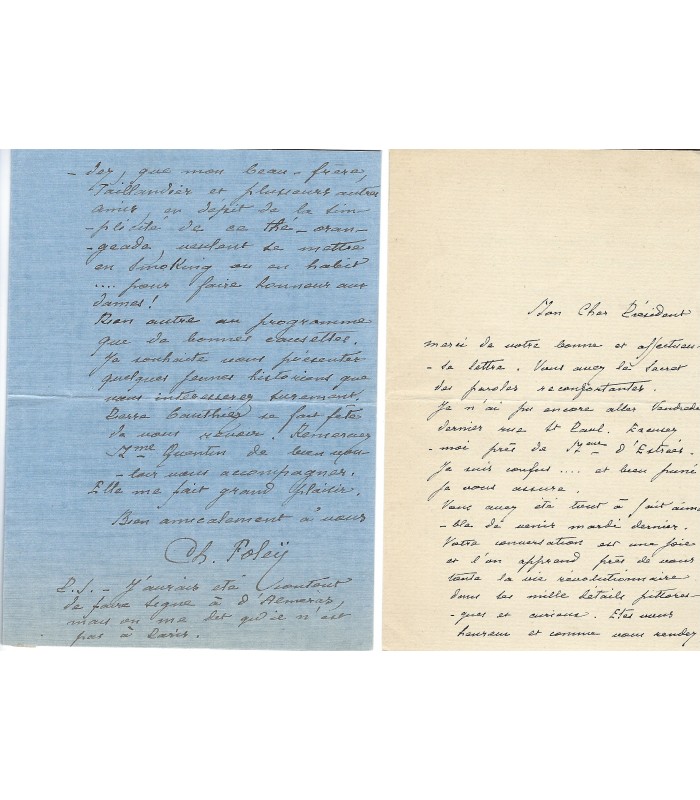 FOLËY Charles, écrivain. 5 Lettres Autographes (E 10910)